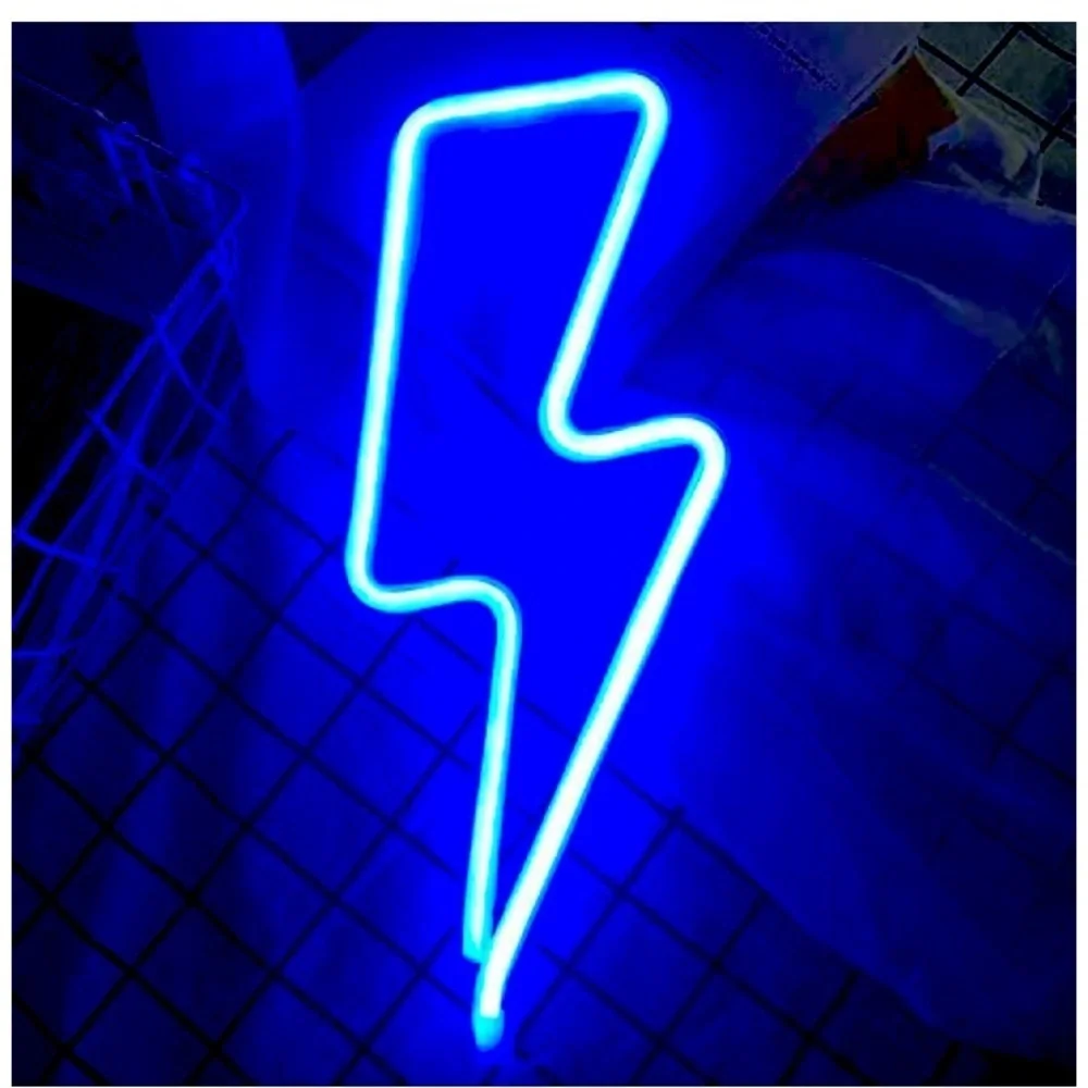 Neon Red Lightning Bolt LED Room/Wall/Party Decor